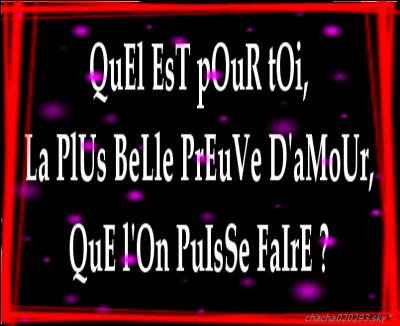 preuve d'amour